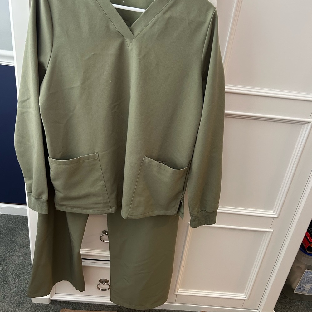 Olive Green Scrub Set